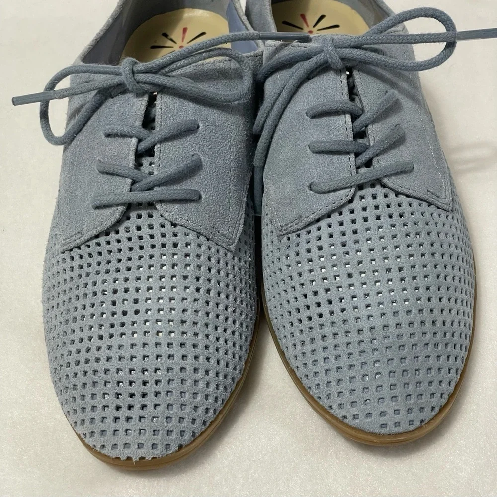 Isaac Mizrahi Live Suede Oxford Light Blue sz 6.5 Blokecore Office‎ Casual